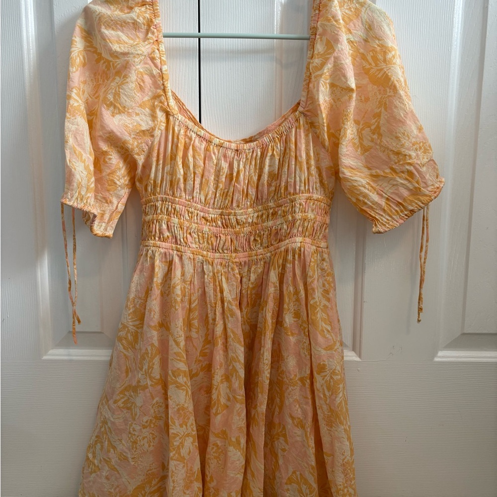 Peach Floral Mini Dress